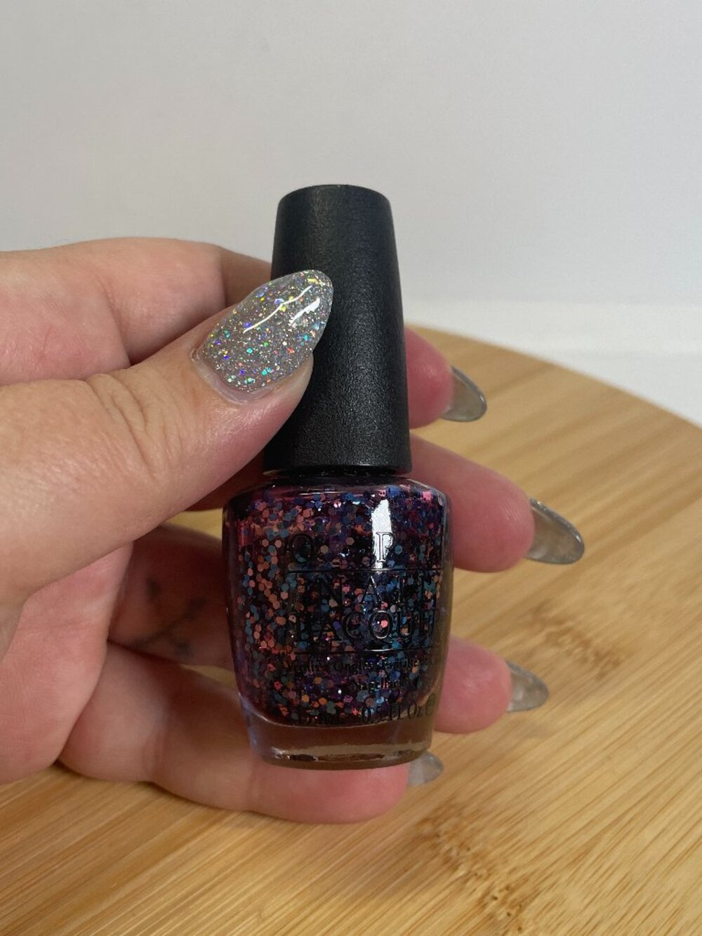 OPI Nail Lacquer Polish NL E71 Polka.Com 15 mL 0.5 fl oz Blue Pink Glitter